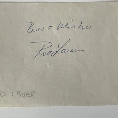 Tennis player Rod Laver autograph note 