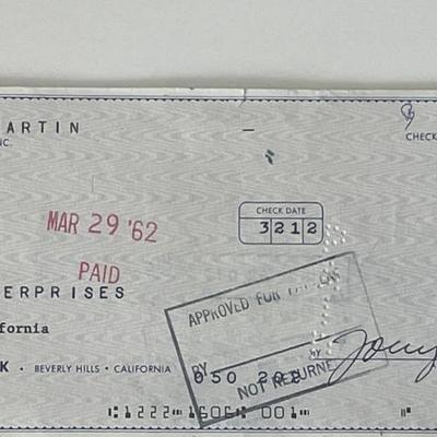 Singer Tony Martin signed check 