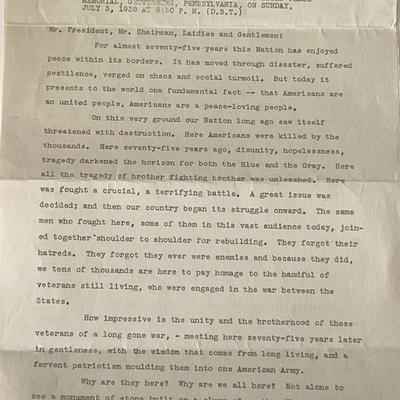 Gov. of Pennsylvania George H. Earle signed letter
