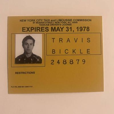 Taxi Driver Travis Bickle drivers license ID prop