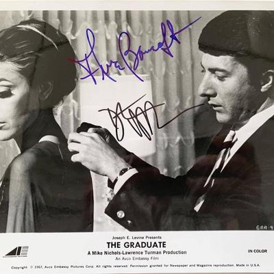 The Graduate 1967 Anne Bancroft and Dustin Hoffman signed movie photo