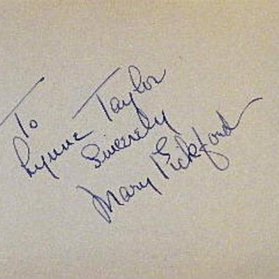 Mary Pickford signature slip