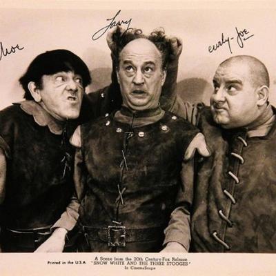 Larry, Moe, and Curly Joe signed movie still photo 