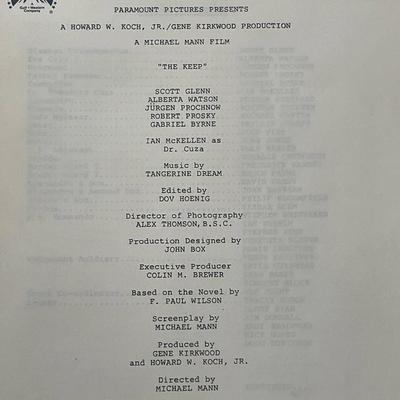 Paramount Pictures The Keep unsigned production info.