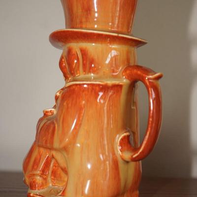 RARE PITTSVILLE POTTERY OF WISCONSIN TOBY STYLE PITCHER