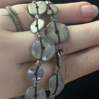 Silver toned Bracelet and clip on earrings