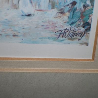 Paul Williams Girl with Puppies Framed Art Work