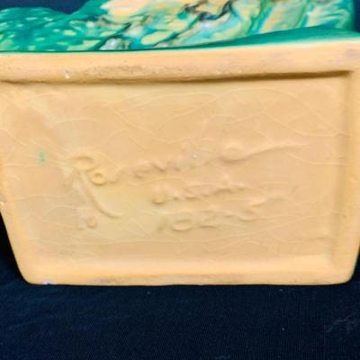 LOT 28: Set of Two (2) Roseville Pottery Pieces- Green Magnolia Cornucopia and Bushberry Cornucopia Vase