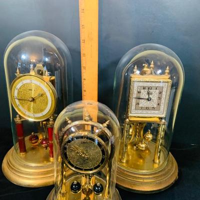 LOT 33: Set of Three (3) Vintage Mechanical German Made Anniversary Clocks by Omax, Schatz and Kundo