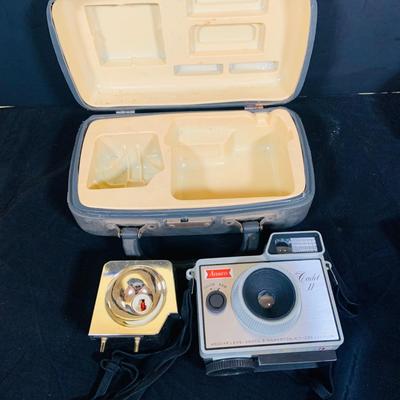LOT 34: Mid Century Photography Collection Featuring a Ansco Cadet II Camera, Flash and Case; a Kodak Brownie Hawkeye Camera Flash Model...