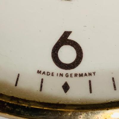 LOT 36: Vintage Junghans Porcelain Art Deck Kitchen Wall Clock with Egg Timer