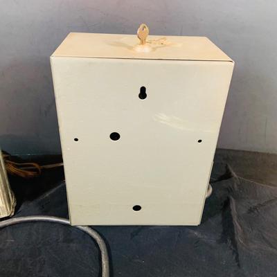 LOT 37: Vintage Latham Manual Punch Time Clock Model 2121 and Telechron Electric Alarm Clock Model 711