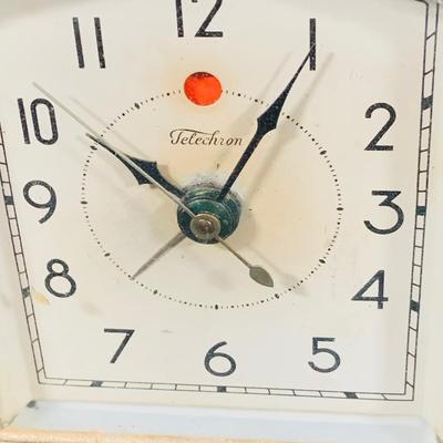 LOT 37: Vintage Latham Manual Punch Time Clock Model 2121 and Telechron Electric Alarm Clock Model 711