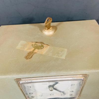 LOT 37: Vintage Latham Manual Punch Time Clock Model 2121 and Telechron Electric Alarm Clock Model 711