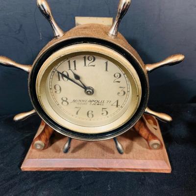 LOT 39: Nautical Ship’s Wheel Style Clock and Barometers