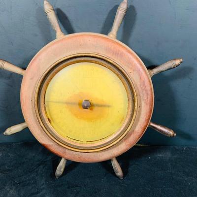 LOT 39: Nautical Ship’s Wheel Style Clock and Barometers