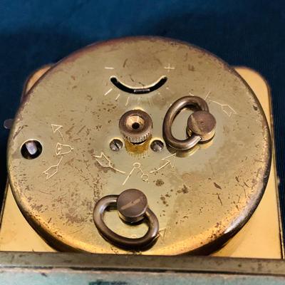 LOT40: Vintage Nautical Compass In Wood Box, Ships Wheel Barometers and Kaiser Desk Clock