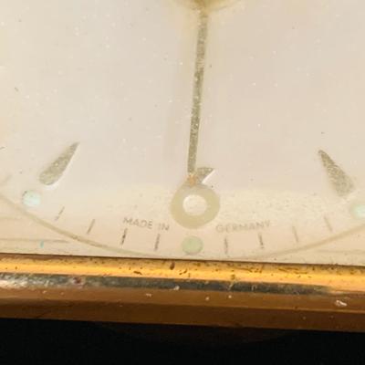 LOT40: Vintage Nautical Compass In Wood Box, Ships Wheel Barometers and Kaiser Desk Clock