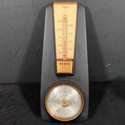 LOT 41:Vintage Taylor Thermometer/ Barometer, Airguide Weather Station and Westclock Travel Clock