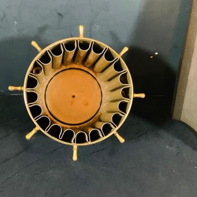 LOT 44 Seth Thomas Electric Ships Wheel Clock, a Park Sherman Cigarette Dispenser Ship’s Wheel Clock and a Versailles Barometer