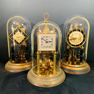 LOT 45: Vintage Collection of Three (3) Mechanical Anniversary Clocks by Schatz