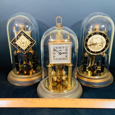 LOT 45: Vintage Collection of Three (3) Mechanical Anniversary Clocks by Schatz