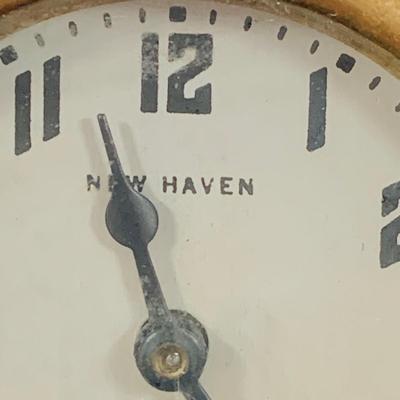 LOT 47; Vintage/Antique Beautiful Hand Painted Floral Vases and a Mechanical New Haven Floral Desk Clock