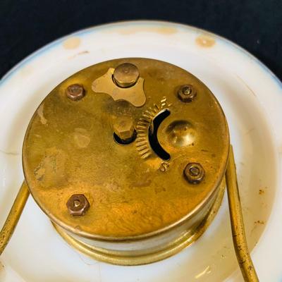 LOT 47; Vintage/Antique Beautiful Hand Painted Floral Vases and a Mechanical New Haven Floral Desk Clock