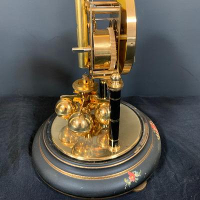 LOT 48: Vintage Floral Mechanical 400 Day Clock Collection by Schatz and More Including a Floral Sainte-Helene Thermometer