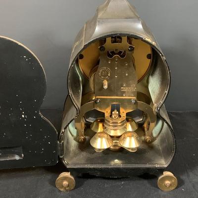 LOT 48: Vintage Floral Mechanical 400 Day Clock Collection by Schatz and More Including a Floral Sainte-Helene Thermometer