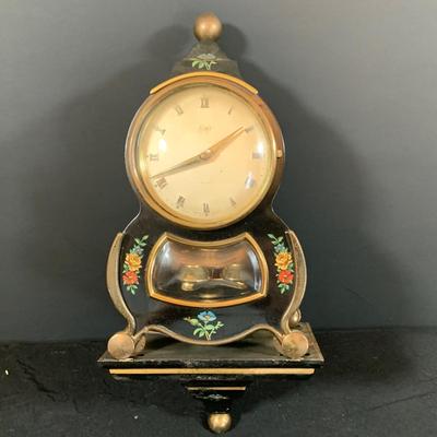 LOT 48: Vintage Floral Mechanical 400 Day Clock Collection by Schatz and More Including a Floral Sainte-Helene Thermometer