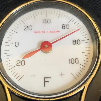 LOT 48: Vintage Floral Mechanical 400 Day Clock Collection by Schatz and More Including a Floral Sainte-Helene Thermometer