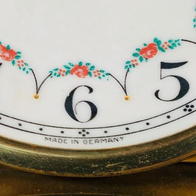 LOT 48: Vintage Floral Mechanical 400 Day Clock Collection by Schatz and More Including a Floral Sainte-Helene Thermometer