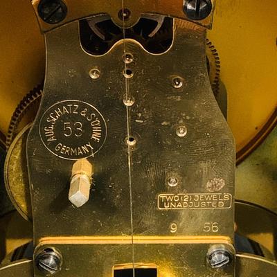 LOT 48: Vintage Floral Mechanical 400 Day Clock Collection by Schatz and More Including a Floral Sainte-Helene Thermometer