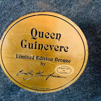 LOT50: Franklin Mint - Queen Guinevere Limited Edition Bronze by Emily Kaufman Numbered but No COA