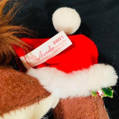 LOT 52 Adorable Collection of Annalee Holiday Dolls Including Santa 2001, Dog 2001, Elf 2003 and Angel 2003