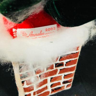 LOT 53: Annalee Santas Claus Collection- Decorating the Tree 2003, In the Chimney 2003 and Father Christmas 2004