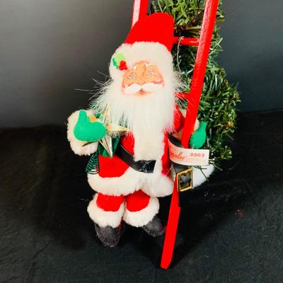 LOT 53: Annalee Santas Claus Collection- Decorating the Tree 2003, In the Chimney 2003 and Father Christmas 2004