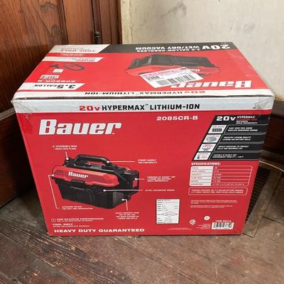 LOT 55: Bauer 3.5 Gallon Cordless Wet / Dry Vacuum with 20v Battery (New in Package)