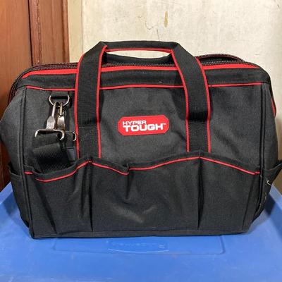 LOT 58: Hyper Tough Tool Bag with Large Collection of New in Package Tools / Supplies and More