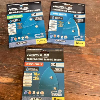 LOT 59: Bauer Detail Corner Sander 2019E-B, Hercules Sanding Sheets and Skil Box Wrench Set (New in Package)