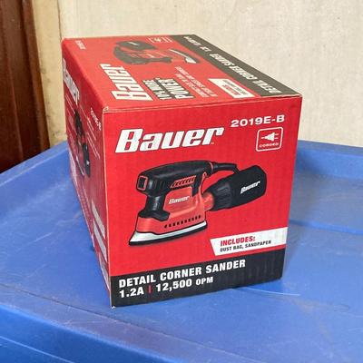 LOT 59: Bauer Detail Corner Sander 2019E-B, Hercules Sanding Sheets and Skil Box Wrench Set (New in Package)