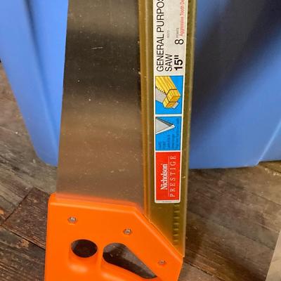 LOT 60: Hercules 16" Tool Bag, Goodell Super Trim Guard, Nicholson General Purpose Saw with Collection of Tools / Supplies (New in...