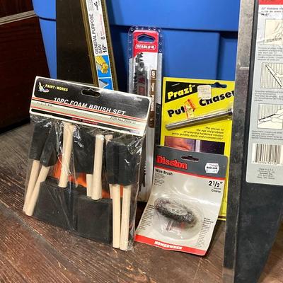 LOT 60: Hercules 16" Tool Bag, Goodell Super Trim Guard, Nicholson General Purpose Saw with Collection of Tools / Supplies (New in...