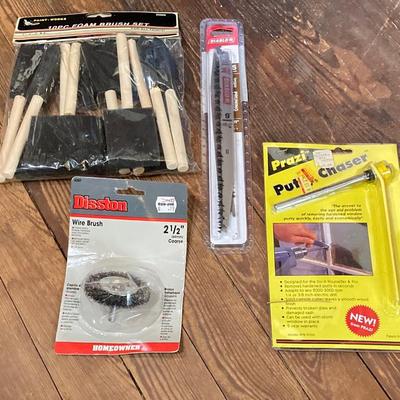 LOT 60: Hercules 16" Tool Bag, Goodell Super Trim Guard, Nicholson General Purpose Saw with Collection of Tools / Supplies (New in...