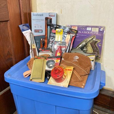 LOT 61: Large Collection of New in Package Tools / Supplies - Craftsman, Bushnell, Nicholas, Atlantic, Stanley and More