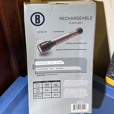 LOT 62: CAT XL 9 in 1 Multi Tool Set, Bushnell Rechargeable Flashlight, National Geographic Binoculars and Three Swivel Lens Headlamps...