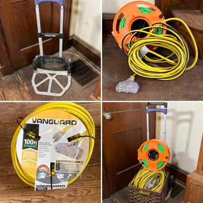 LOT 64: Magna Utility Hand Cart with Three Power Extension Cords