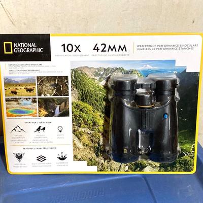 LOT 66: Bushnell Rechargeable Flashlight, CAT XL 9 in 1 Multi-Tool Set, National Geographic Binoculars and Three Magnesium Fire Starters...