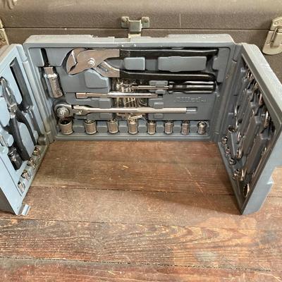 LOT 67: Kennedy Manufacturing Co Metal Toolbox with Contents (Mech Power Air Tools), Allied Ratcheting Screwdriver Set, Allied Tool Set...